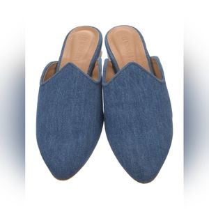 NIB sz 37 Le Monde Beryl dark blue denim mules
